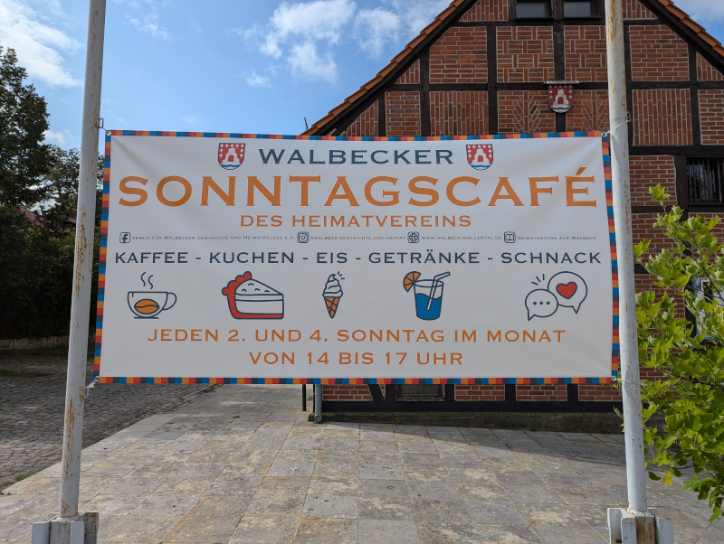 Infobanner des Sonntagscafe in Walbeck